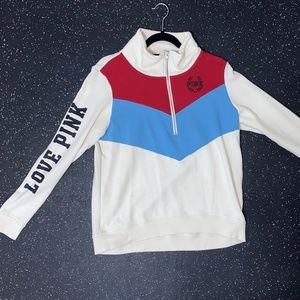 PINK color block PULLOVER